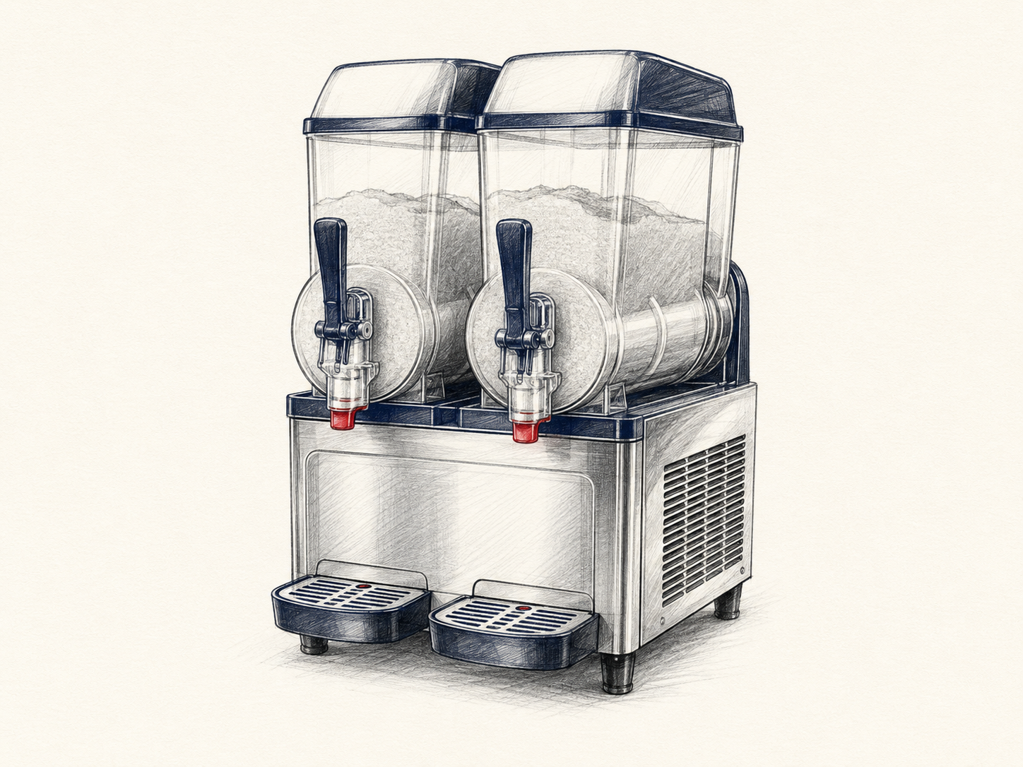 Commercial frozen beverage and slush machine