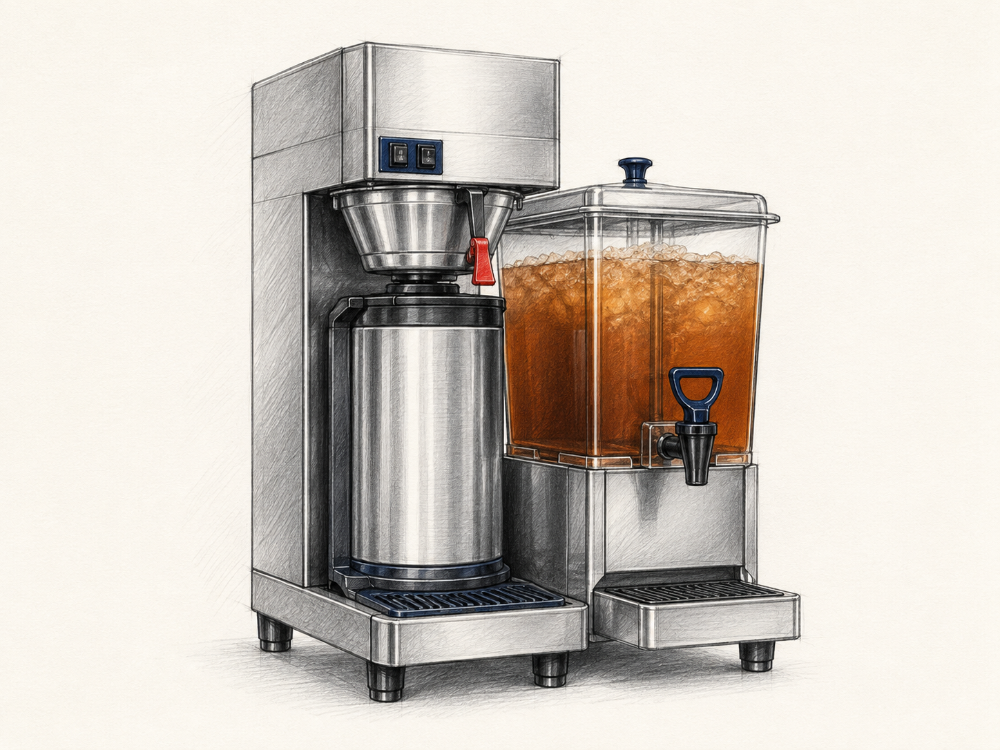 Hot and cold commercial tea dispenser